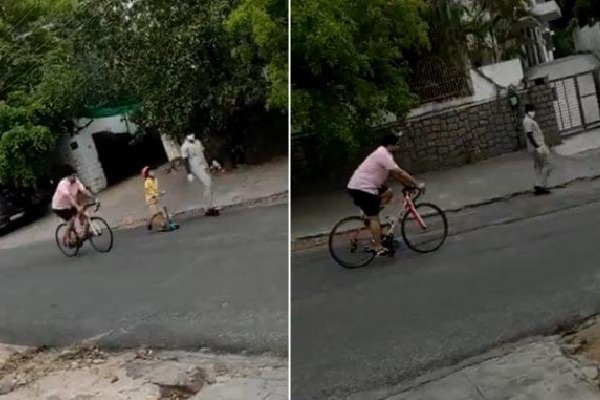 YSRCP alleges Lokesh breached lock down rules by cycling on the road