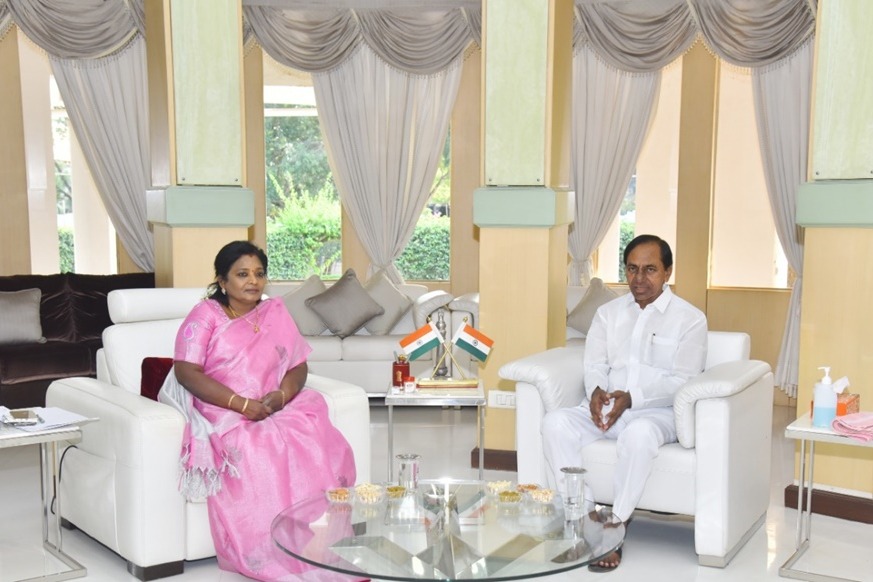 CM KCR and Minister Eetal met Governor Tamilisye