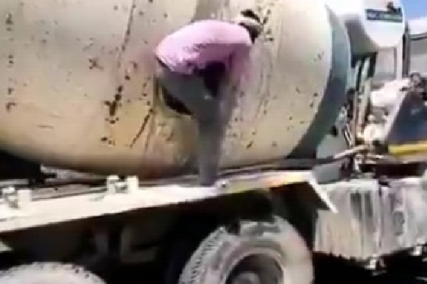 Police identified migrants in a cement mixer vehicle