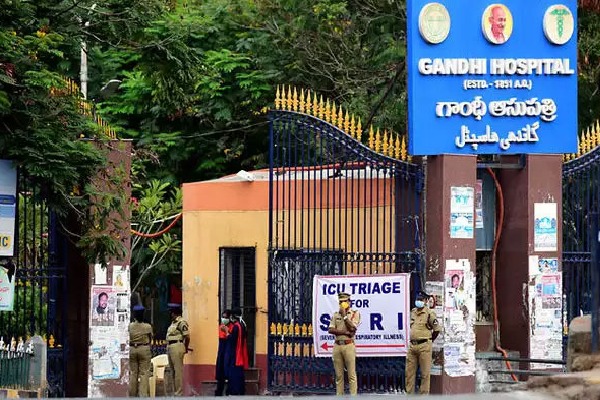 Full security at secunderabad Gandhi Hospital