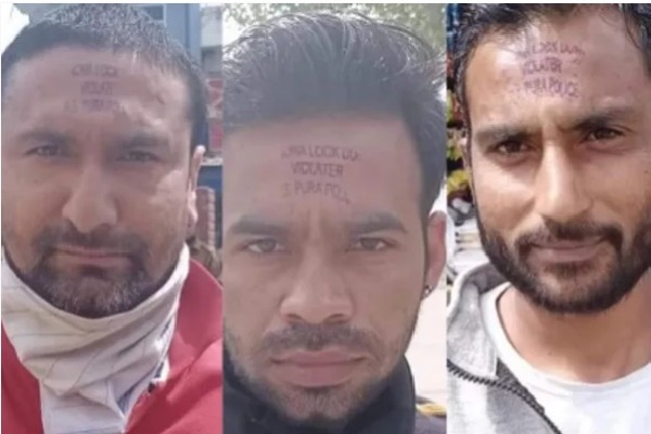 JK Police stamping violators of lockdown in RS Pura 