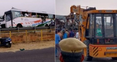 19 dead in Tamil Nadu road accident as ksrtc bus rams into truck