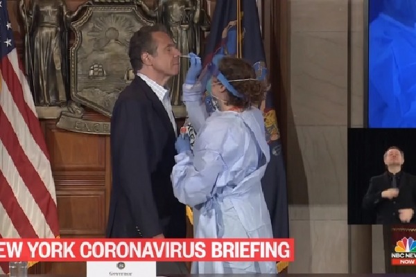 New York Governor Takes Corona Test On TV Live