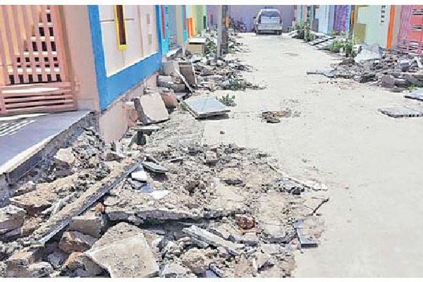 Authorities demolished the stairs of the house of TDP supporters