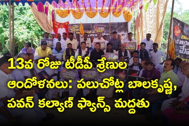 TDP protest on 13th day in andhra pradesh