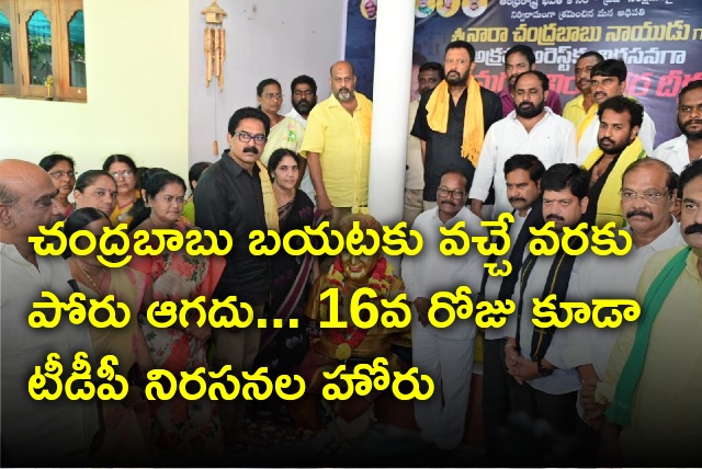 TDP protests continue on 16th day 