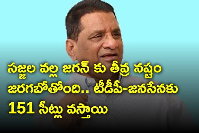 Jagan is going to loose and TDP Janasena will win more than 151 seats says Gone Prakash Rao