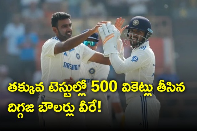 Bowlers who took 500 wickets in fewest tests