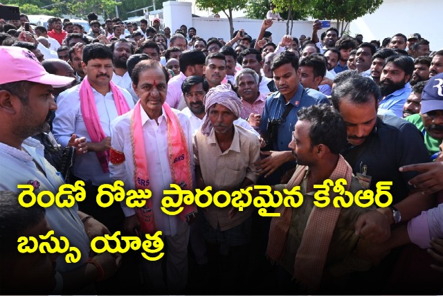 KCR bus yatra on second day
