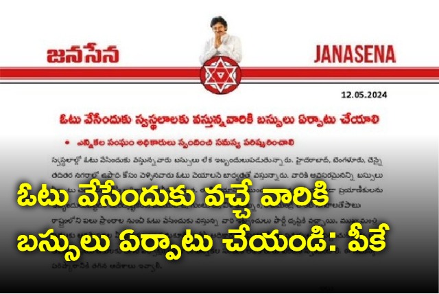 JanaSena Party Letter To ECI And APSRTC