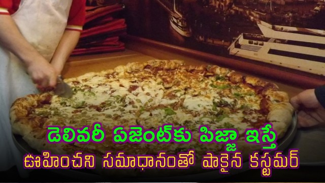 Customer shocked by unexpected reply after offering pizza to delivery agent