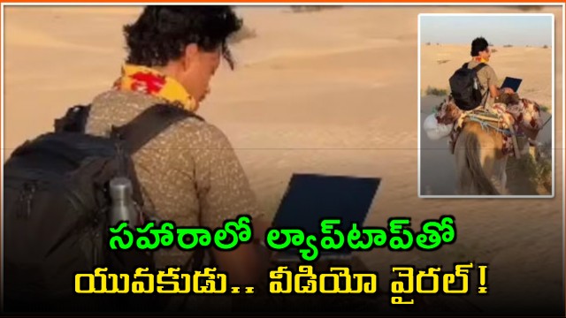 No escape from meetings even in the desert Man with laptop in Sahara viral video