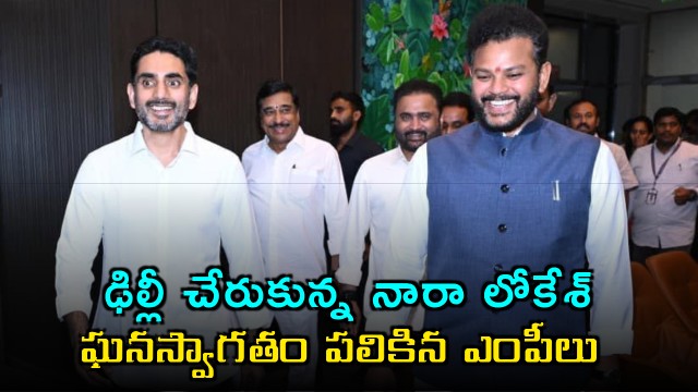 Nara Lokesh reaches Delhi and receives grand welcome from TDP MPs