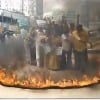 Nellore TDP workers protests with a risky way