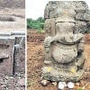 Lord Ganapathi huge idol came from farm Land in sangareddy dist
