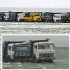 132 sand lorries stranded in Krishna river