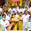 Telangana and Haryana governors offers first prayers to Khairatabad Maha Ganapathi
