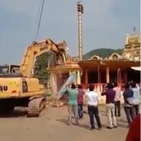 Officials Demolished Temple Wall In AP Accuses Nara Lokesh