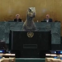 Dinosaur Message On Human Extinction In UN