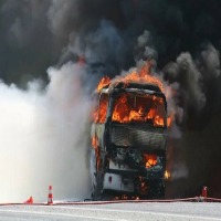 Bus caught in fire as tourists charred to death in Bulgaria
