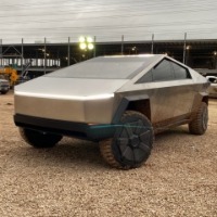 Tesla Cybertruck with updated design spotted on test track