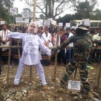 Huge protest in Mon district of Nagaland