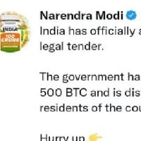 Modi's Twitter handle compromised, Bitcoin link shared