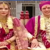 Russian girl and German boy weds in Hindu style in India