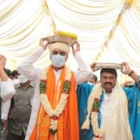 Harish Rao attends Komuravelli Mallanna Kalyanotsavam
