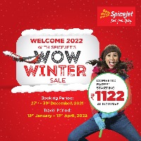 SpiceJet announces 'Wow Winter Sale' with one-way fares starting at just Rs. 1122/-