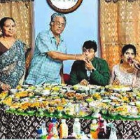 grand father gave sankranthi feast to grand son with 365 varieties of food