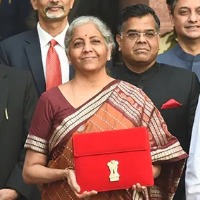 Nirmal Sitharaman reaches parliament with budget papers