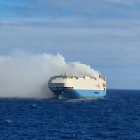 Cargo ship with thousands of luxury cars caught fire and adrift in Atlantic ocean