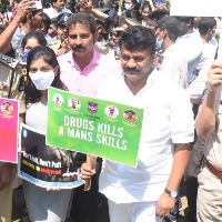 Minister Talsani Srinivasa Yadav attends awareness rally on drugs