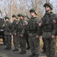 Russian soldiers entering Kyive in Ukraine soldiers uniform