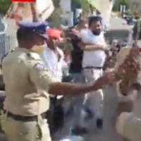 Pawan fans halts ministers cars in Gudiwada