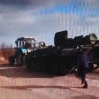 Ukrainian farmer who locked a Russian battle tank with a tractor