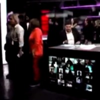 Russian tv channel staff reigns in live in support for no war
