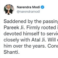 PM Narendra Modi condoles demise of Vajpayee's close aide Shiv Kumar Pareek