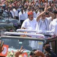 PMs Grand Roadshow In Gujarat After BJPs Stupendous Election Wins