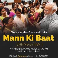 PM invites citizens for ideas, suggestions for Mann ki Baat on 27th March