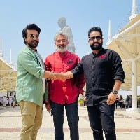 RRR team visits Statue Of Unity in Kevadia