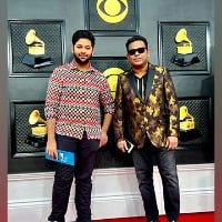 ar rehman attends grammy award ceremony with his son