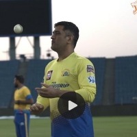 Dhoni turns spinner bowls leg spin in nets 