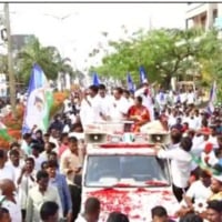 Grand welcome for newly appointed minister Kakani Govardhan Reddy in Nellore