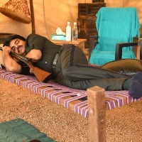 Fans go gaga over Pawan's picture where he takes nap during a shooting break