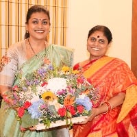 Minister Roja met YS Vijayamma in Lotus Pond