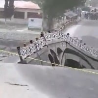 Bridge In Pakistan Swept Away Due to The Flood Caused By Glacier Burst