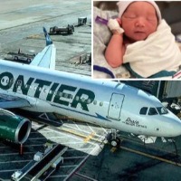 Woman delivers baby in lavatory aboard Frontier Airlines flight to Florida names her Sky