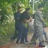 ysrcp mp vijay sai reddy post a video showing raghuramakrishna raju staff assaulting ap intelligence constable